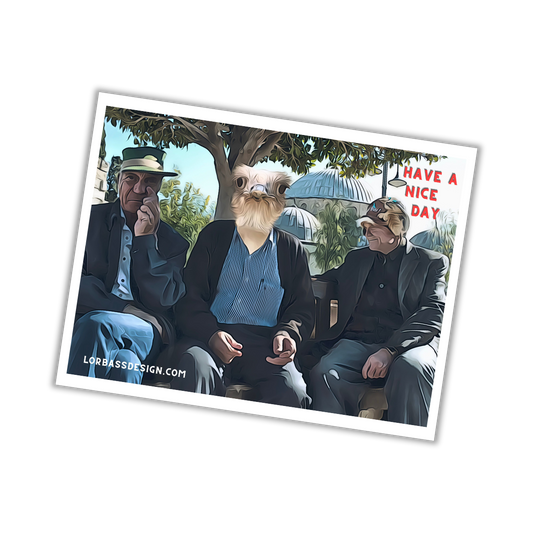 Comic-Postkarte: 3 komische Männer