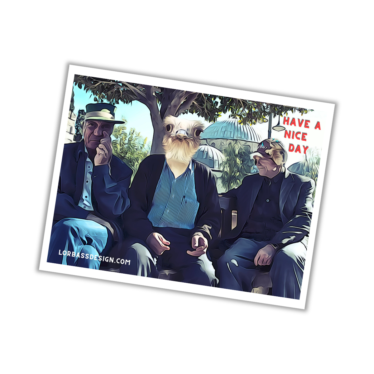 Comic-Postkarte: 3 komische Männer